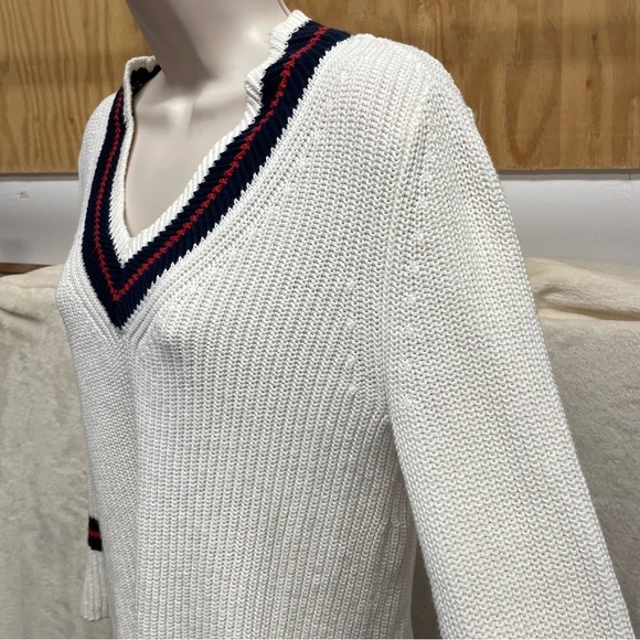 CAbi Ace Pullover Sweater Tennis White 5639 XS Oversized V-neck casual - Picture 6 of 10